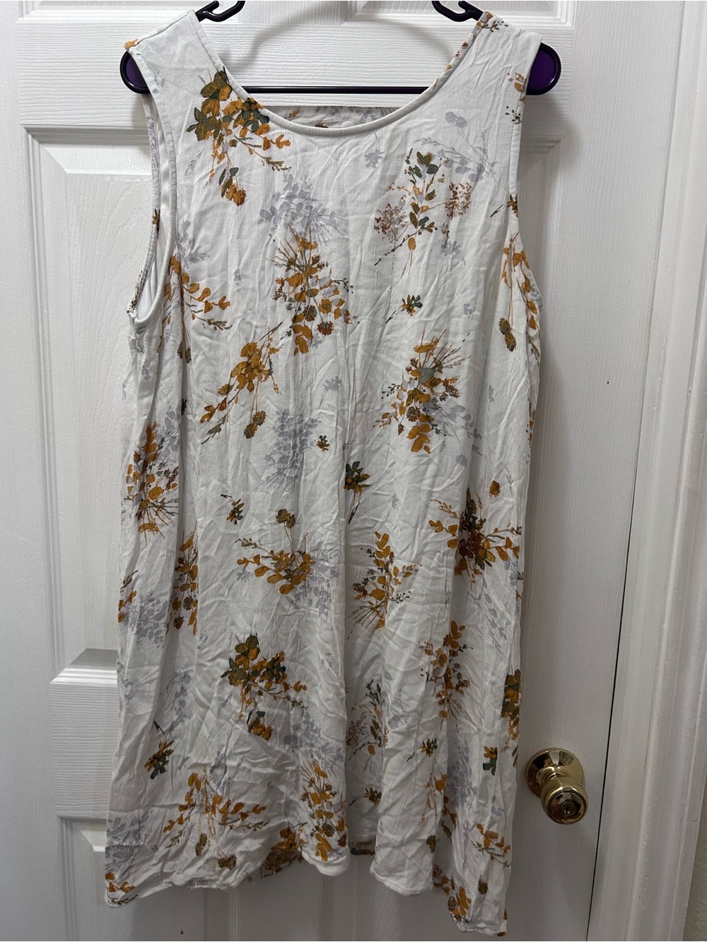 Maurices Sleeveless Midi Dress in Cream with Mustard Floral Print